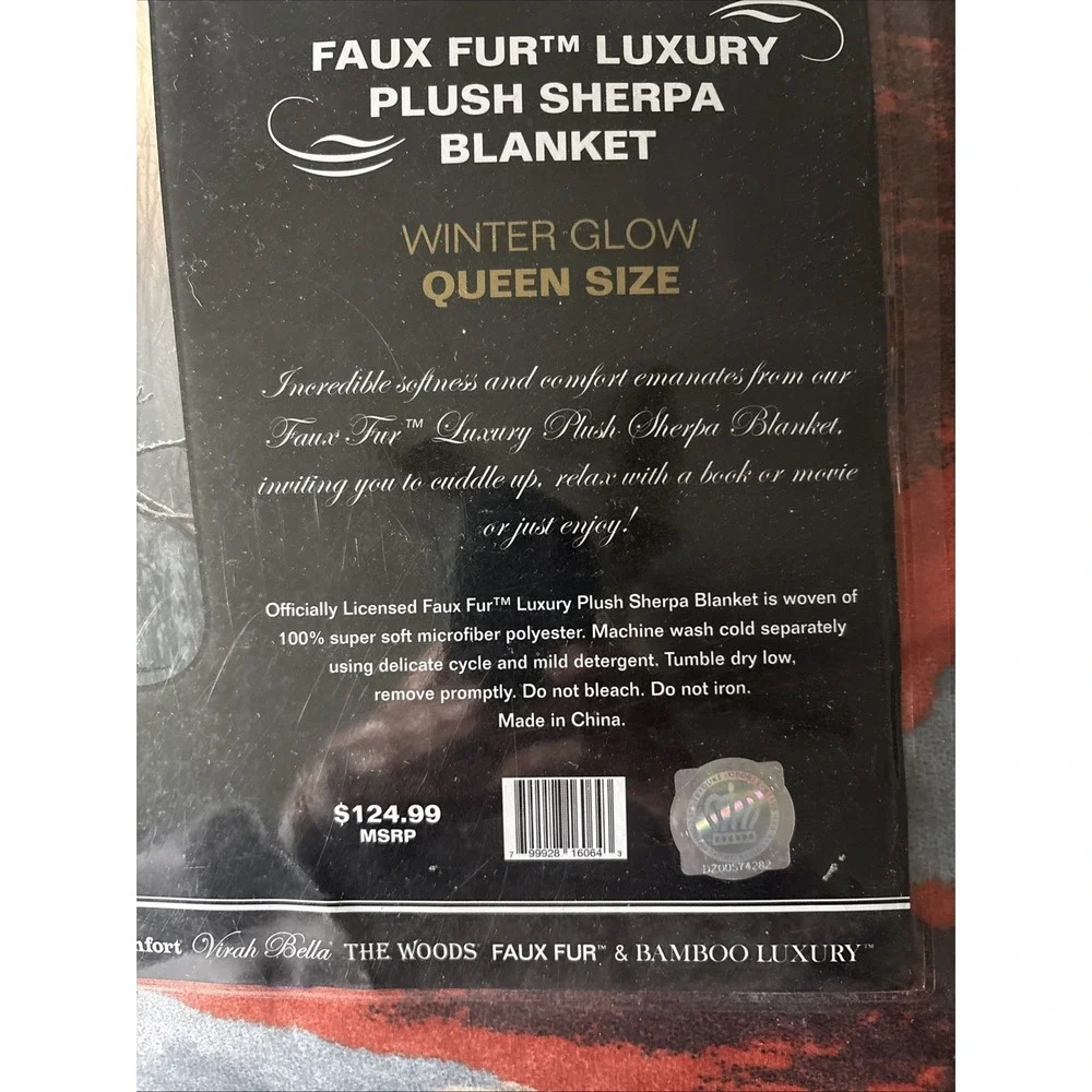 New Soft Blanket Cardinals Faux Fur Plush Sherpa Queen Blanket Winter Glow
